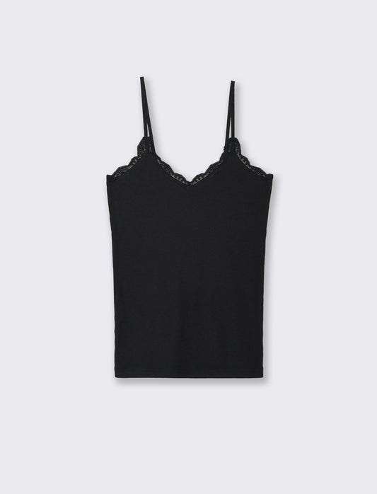 TOP CON PIZZO - Nero