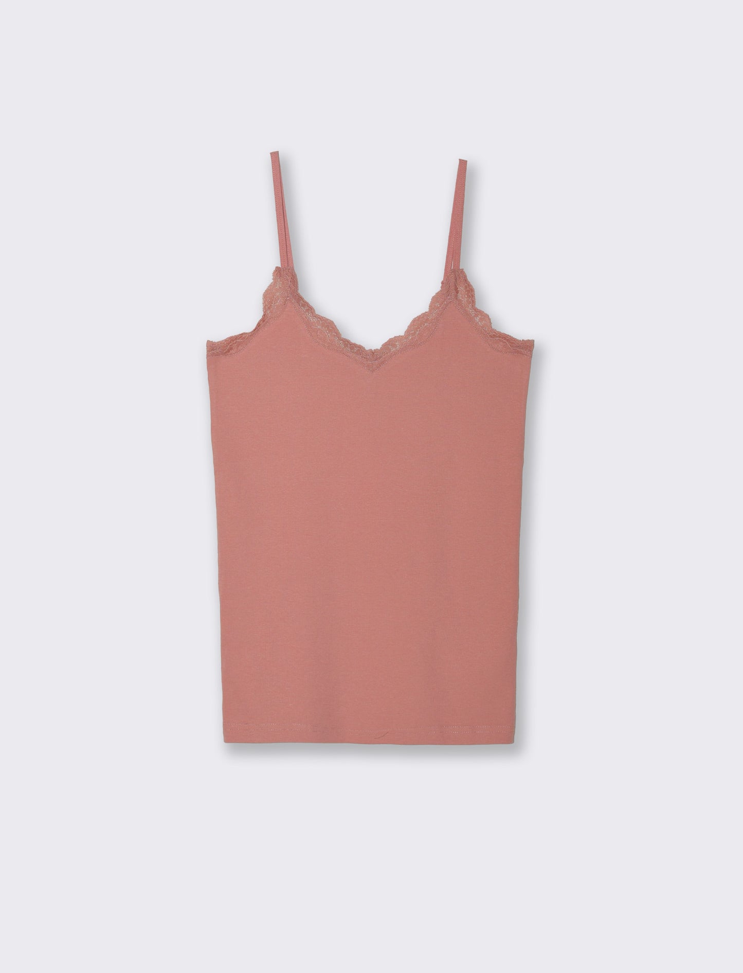 TOP CON PIZZO - Rosa polvere