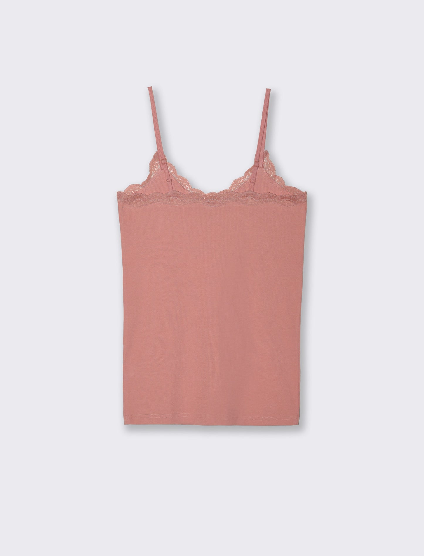 TOP CON PIZZO - Rosa polvere