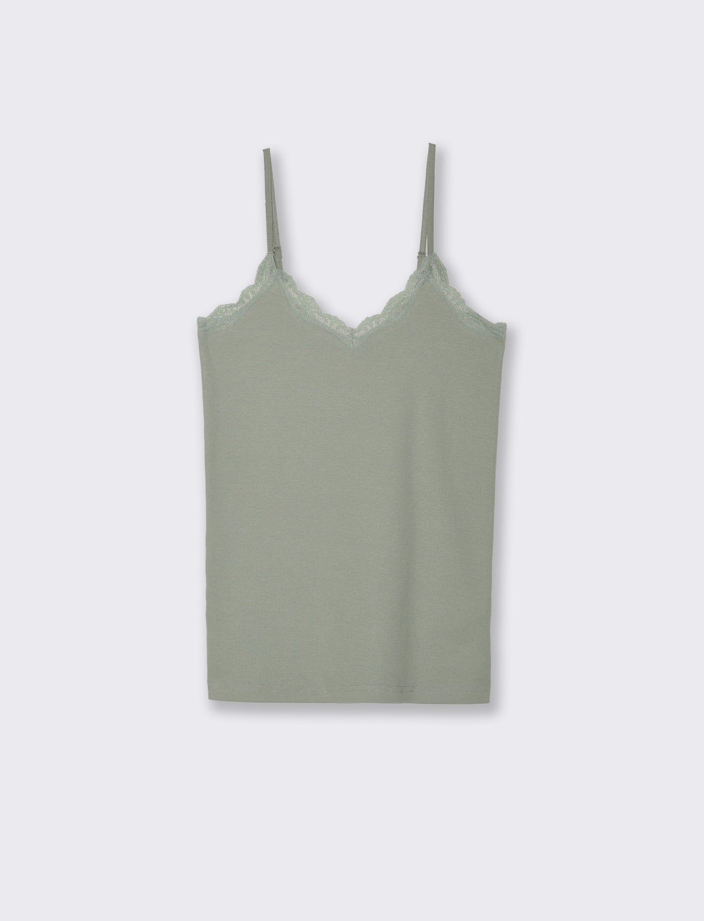 TOP CON PIZZO - Verde foresta