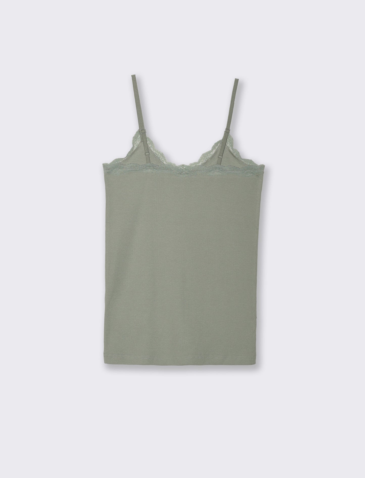 TOP CON PIZZO - Verde foresta