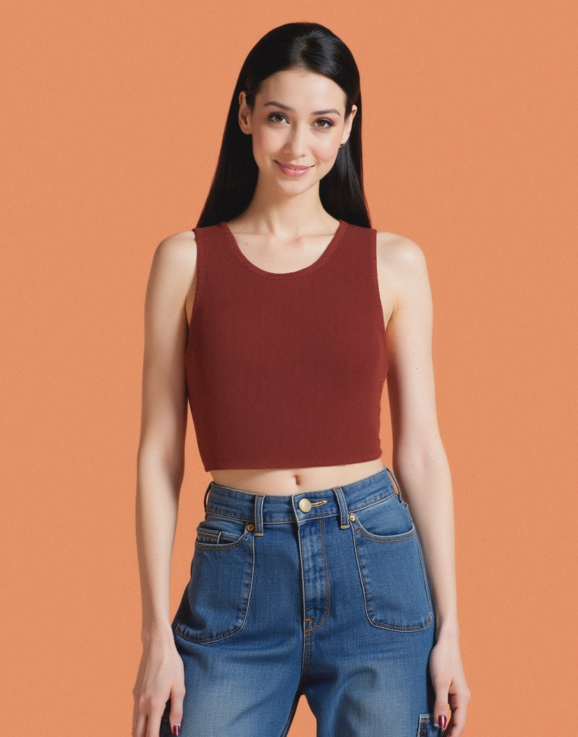 TOP BASICO - Marrone bruciato