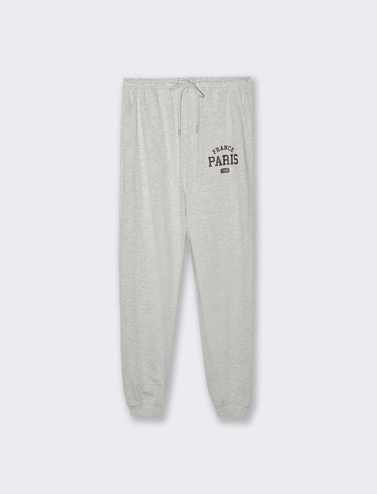 JOGGER CON STAMPA - Grigio chiaro mel.