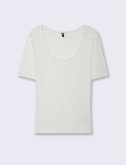 T-SHIRT CON MANICA A 3/4 - Bianco