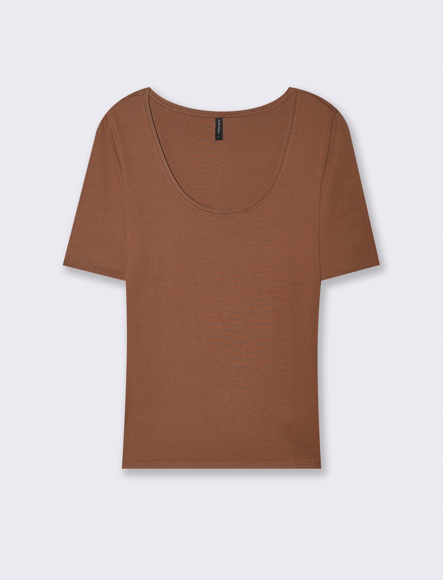 T-SHIRT CON MANICA A 3/4 - Marrone tabacco