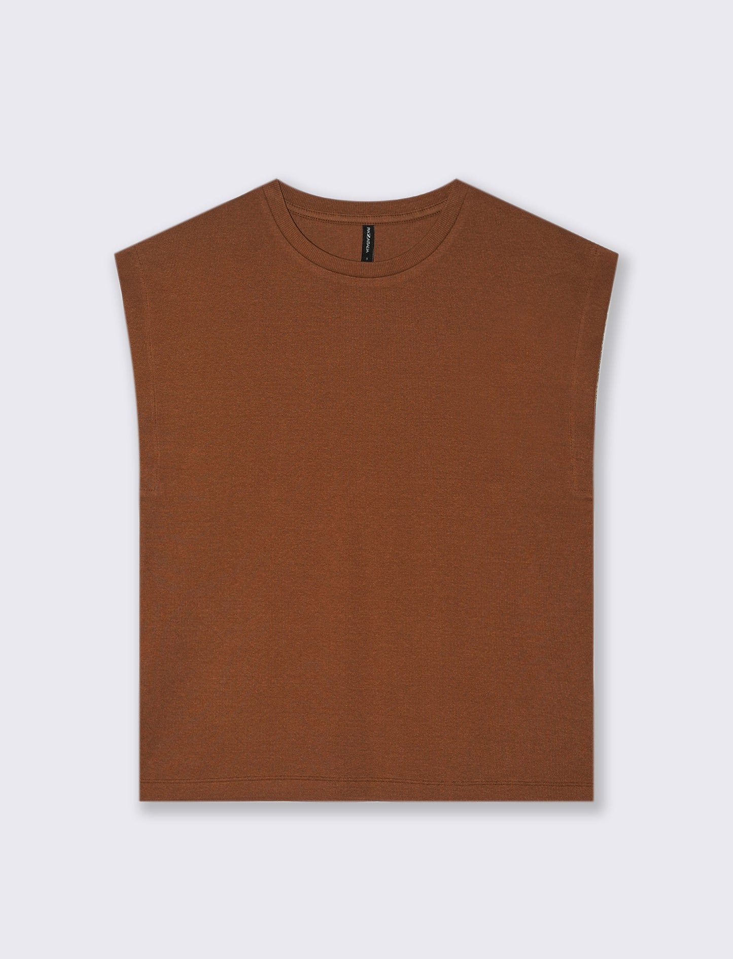 T-SHIRT A COSTE - Marrone tabacco