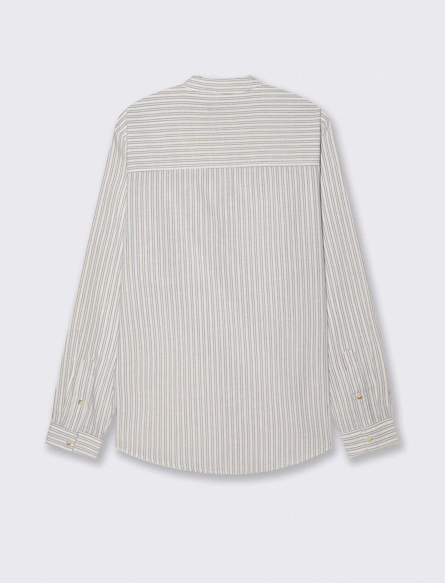 Camicia coreana a righe da uomo - Bianco