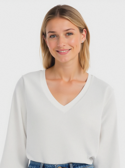 T-SHIRT BASICA - Bianco latte