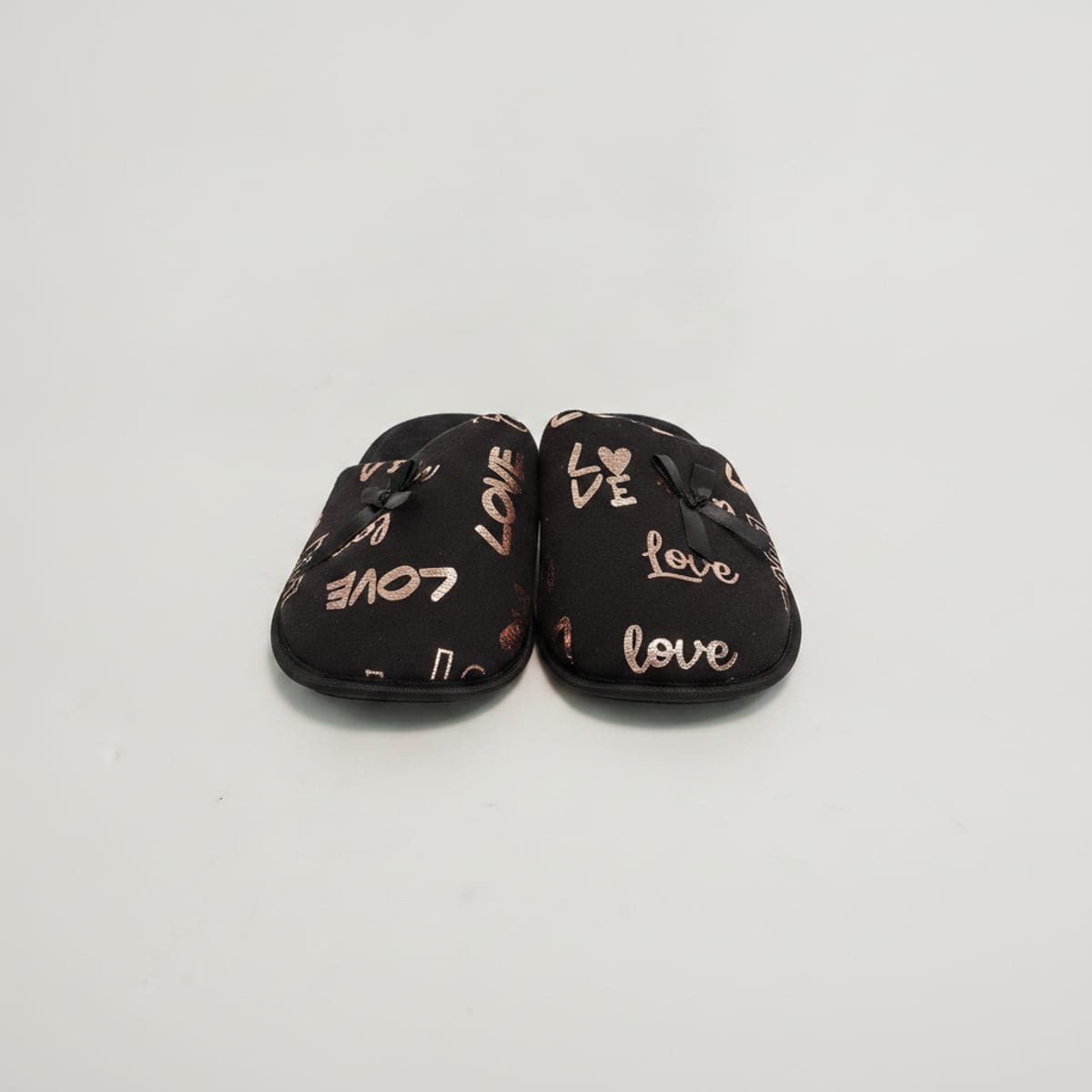 Black slipper with Love writing - Black