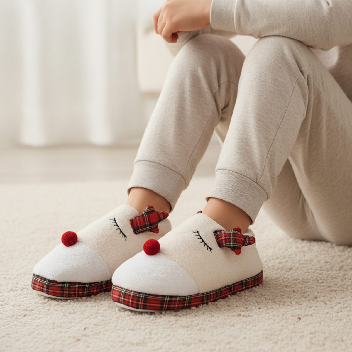 Women's Christmas Slipper - White