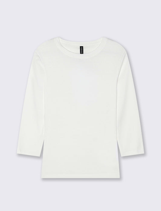 T-SHIRT A COSTE - Bianco latte