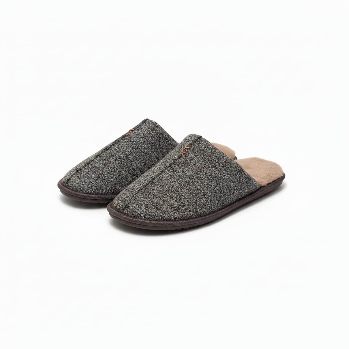 Men's slipper with fur-effect lining - Grey