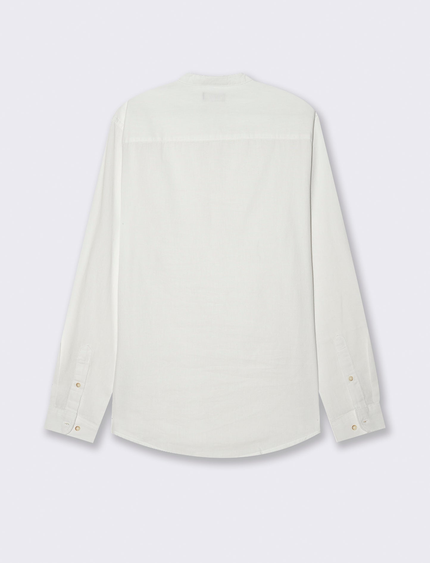 Camicia a casacca misto lino da uomo - Bianco