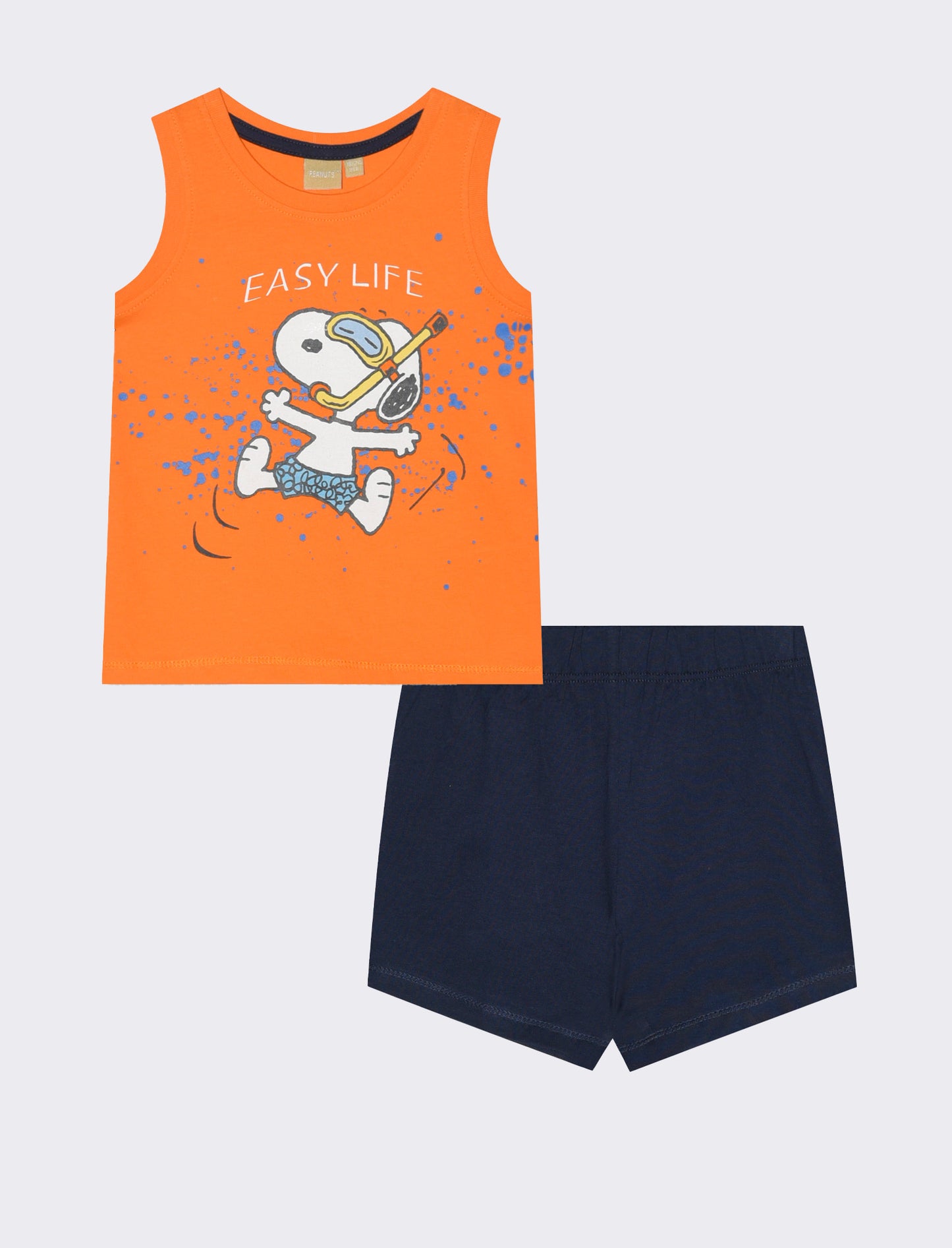 Completo con stampa Snoopy da neonato - Arancio