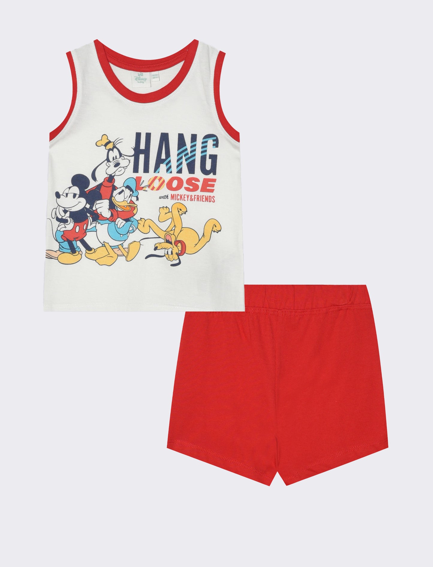 Completo con stampa Disney da neonato - Rosso