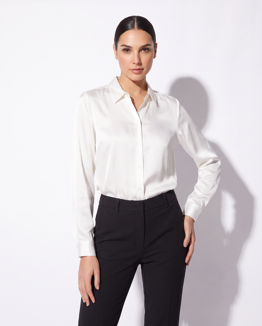 Camicie manica lunga eleganti e versatili - Bianco latte