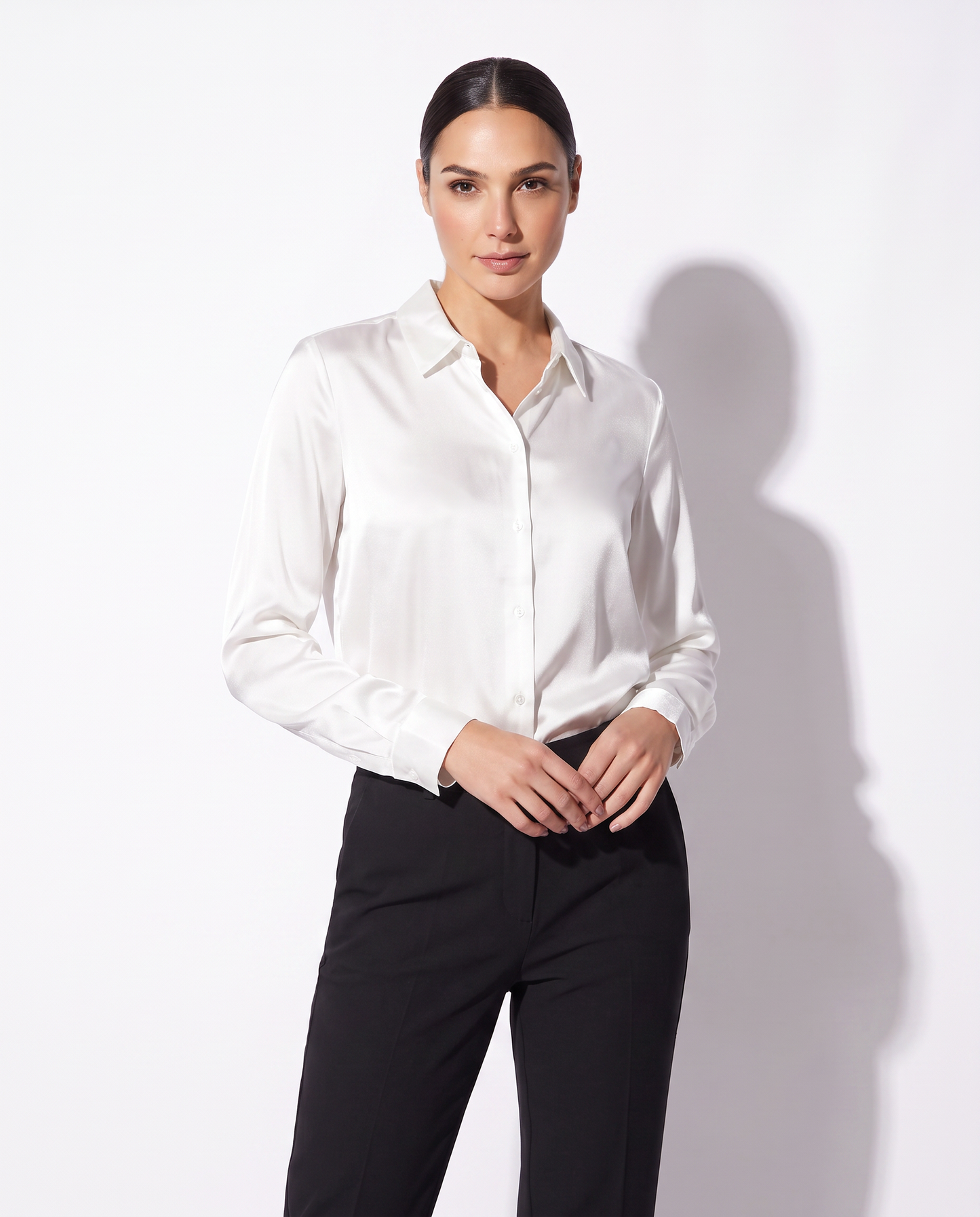 Elegant and Versatile Long Sleeve Shirts - White