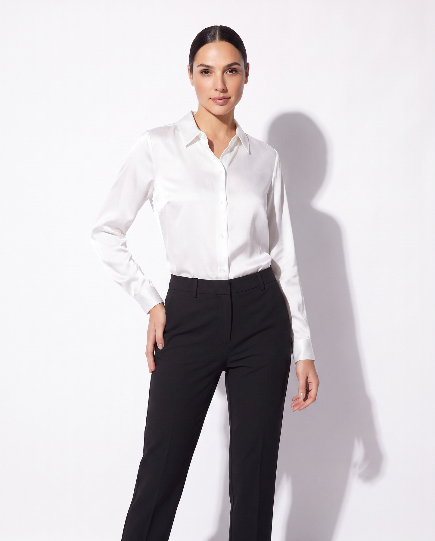 Elegant and Versatile Long Sleeve Shirts - White
