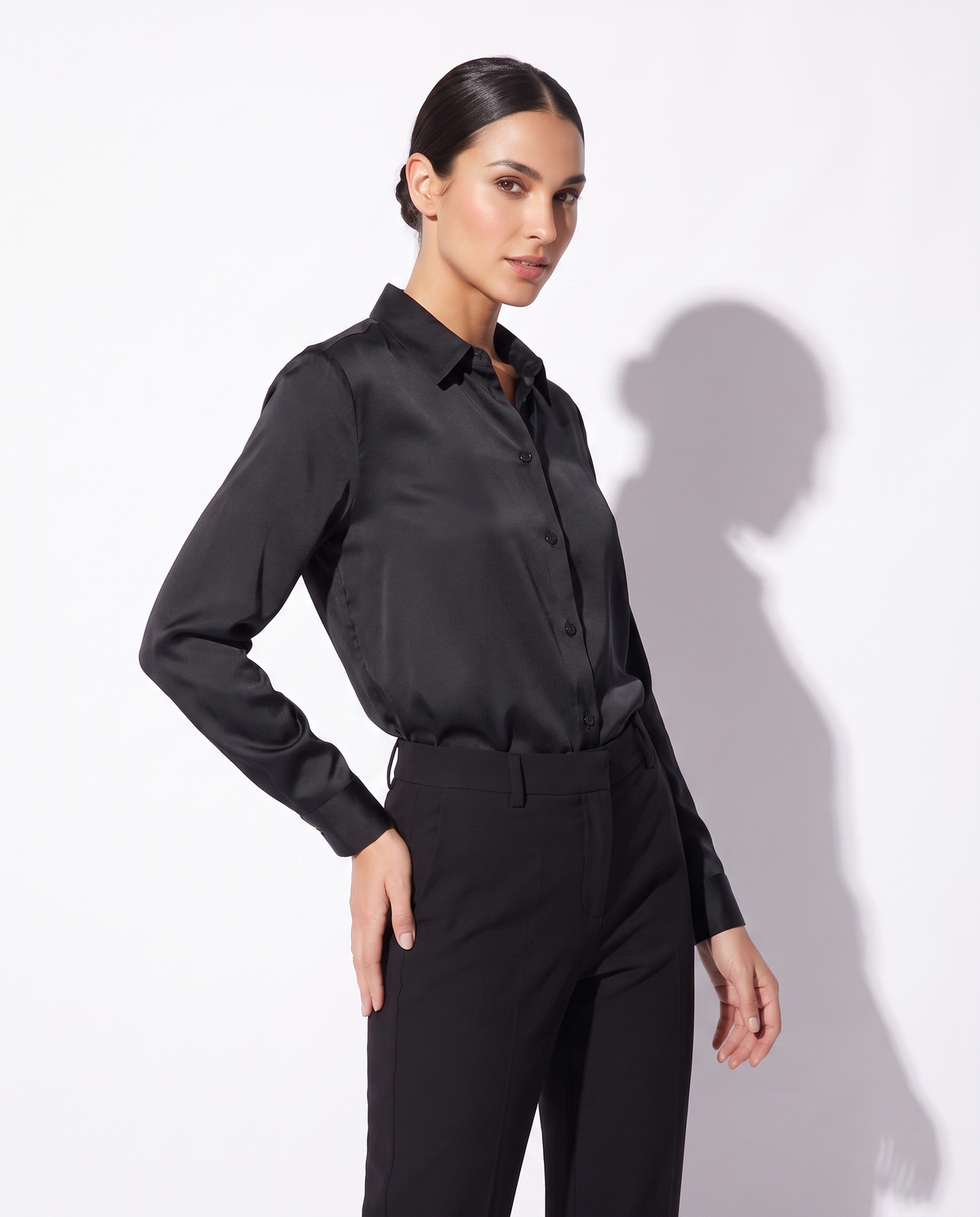 Elegant and Versatile Long Sleeve Shirts - Black