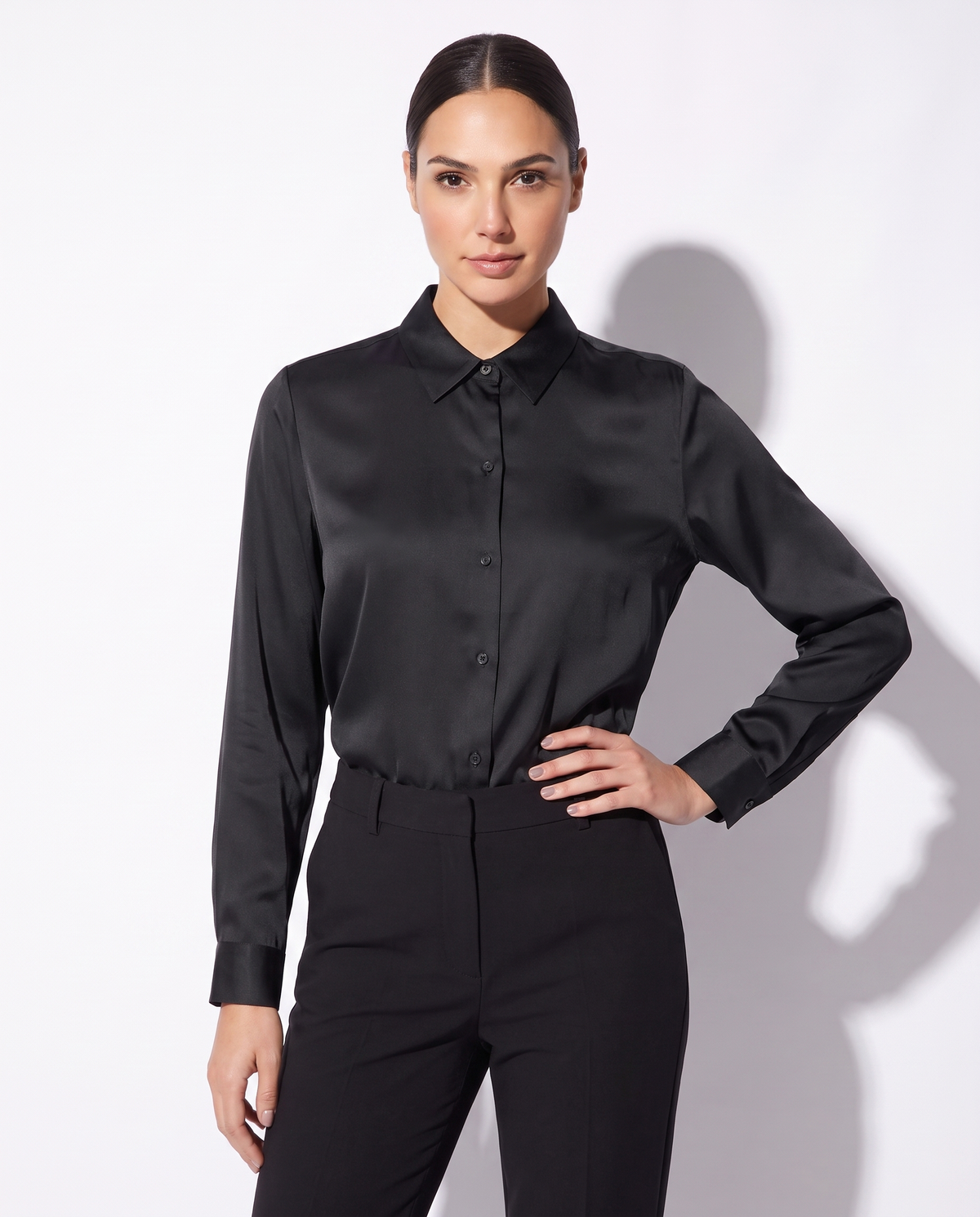 Elegant and Versatile Long Sleeve Shirts - Black