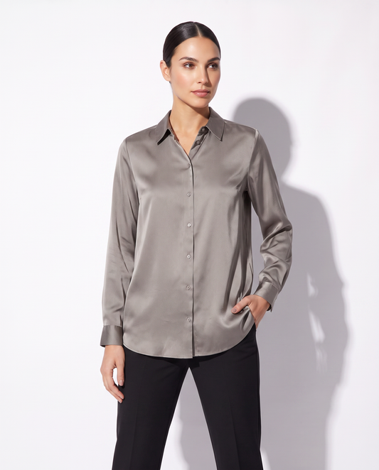 Camicie manica lunga eleganti e versatili - Grigio tortora