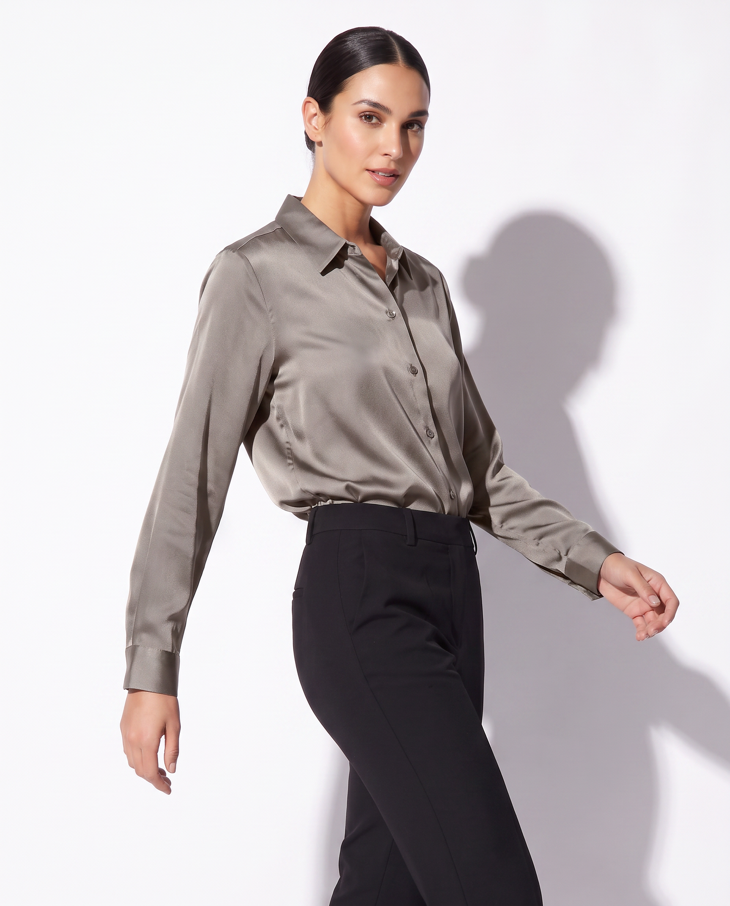 Camicie manica lunga eleganti e versatili - Grigio tortora