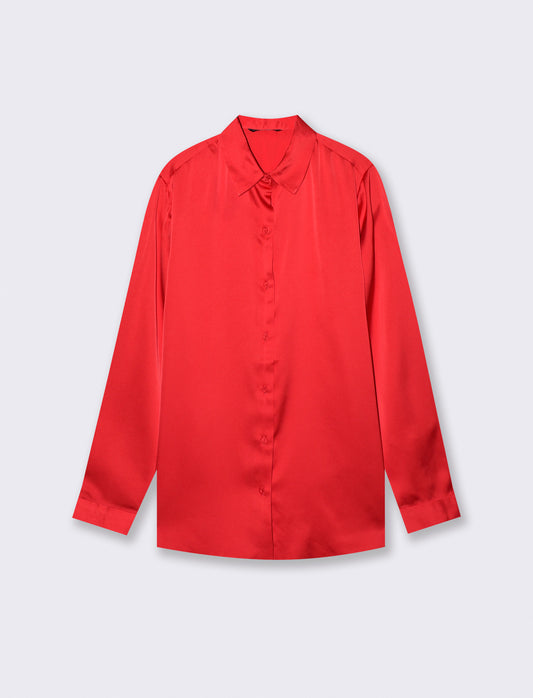 Elegant and Versatile Long Sleeve Shirts - Red