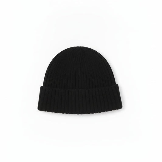 Cappello a cuffia con risvolto - Nero