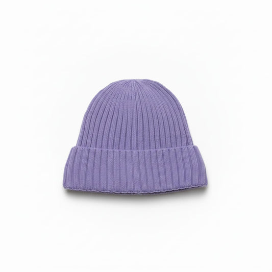 Cappello a cuffia con risvolto - Lilla