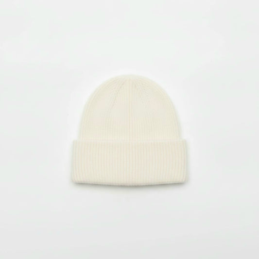 Cappello a coste con risvolto donna - Bianco sporco