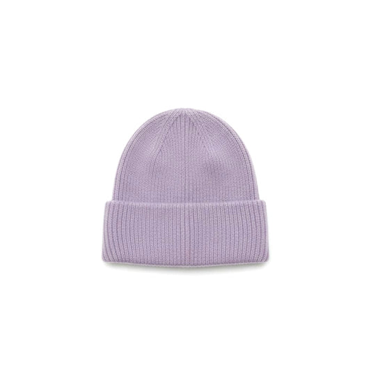 Cappello a coste con risvolto donna - Lilla