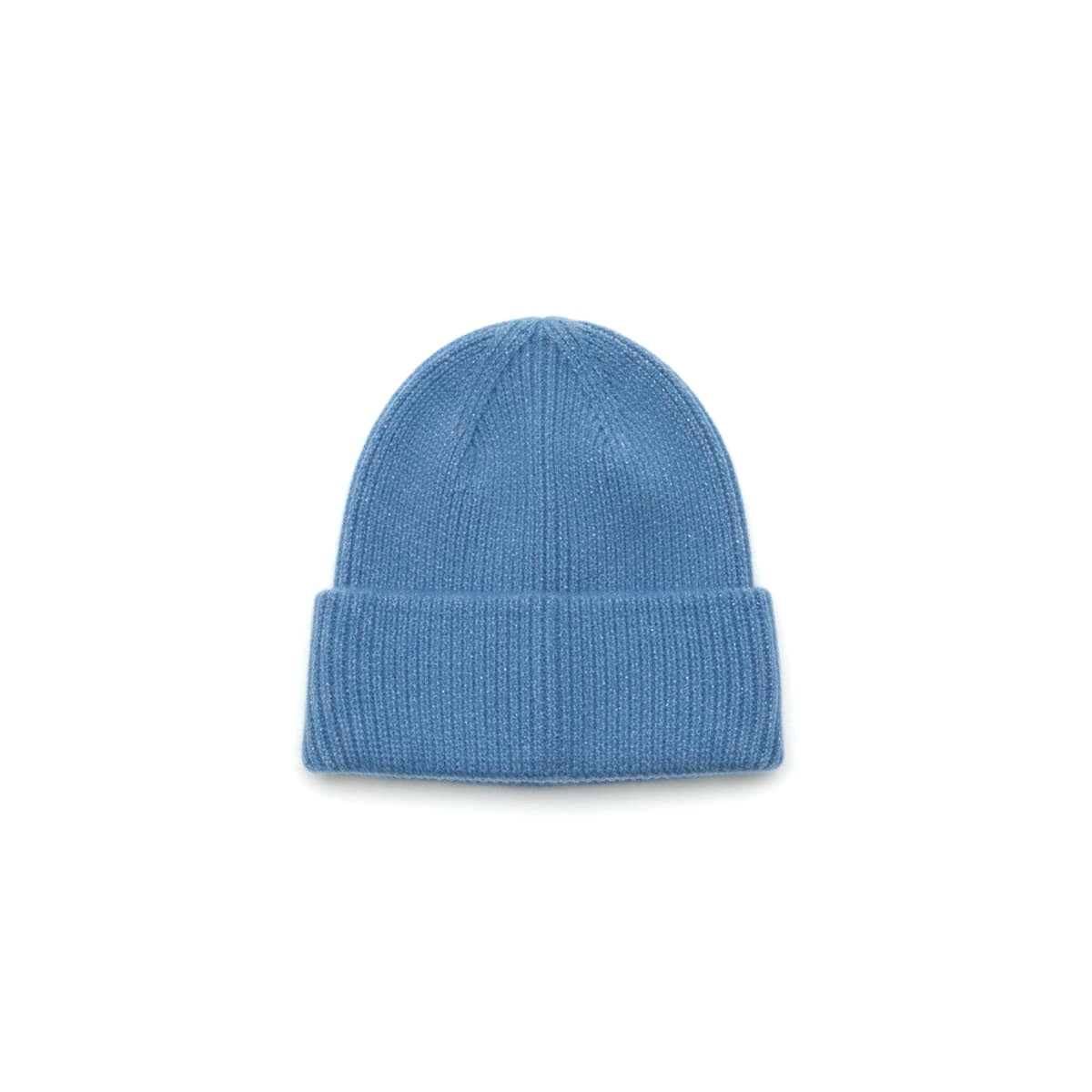Cappello a coste con risvolto donna - Blu
