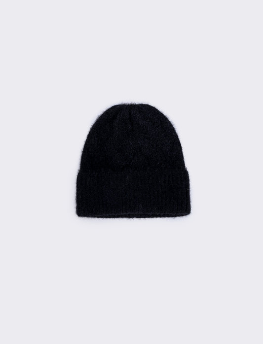 Ribbed Cuff Beanie - Black