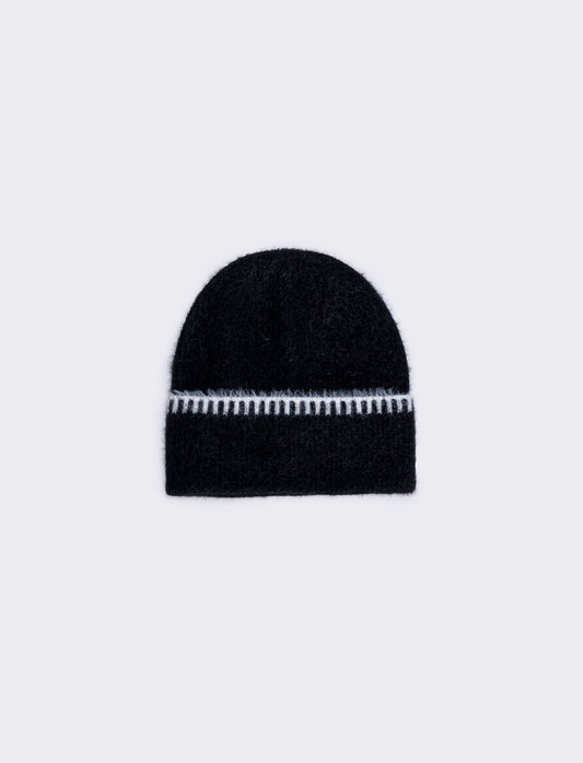 Embroidered Cuff Hat - Black