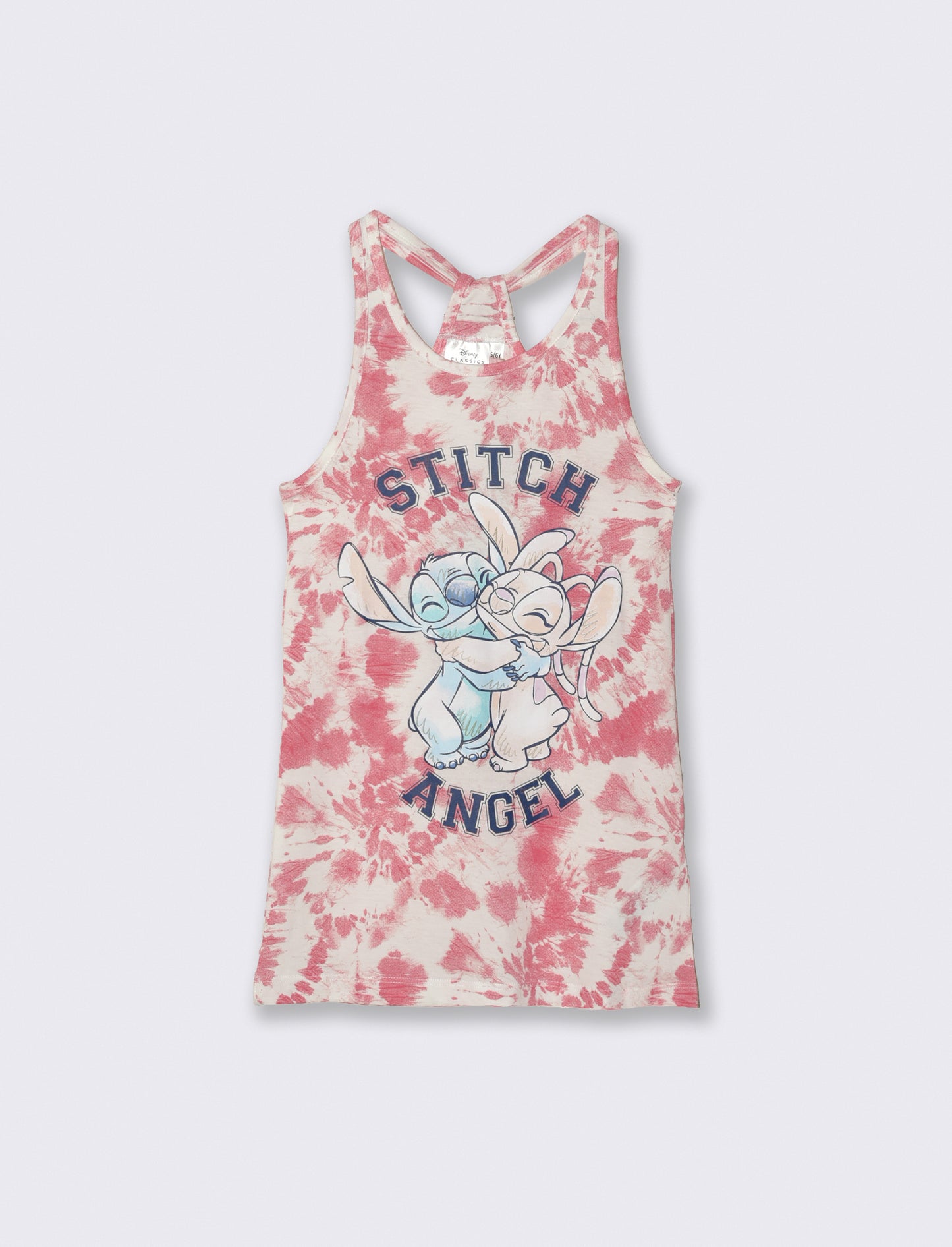 Vestito Disney con stampa Stitch & Angel da bambina - Rosa