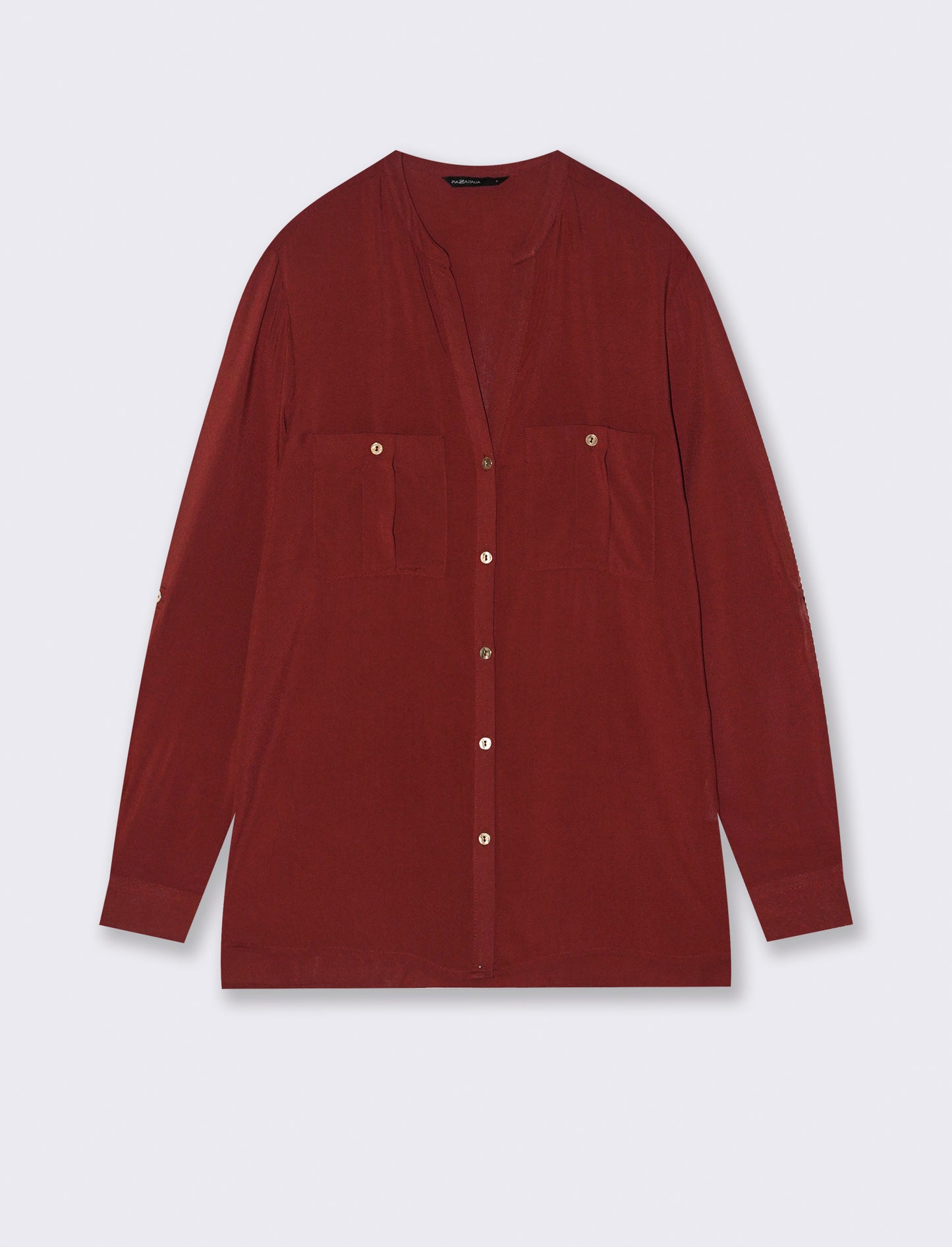 CAMICIA CON TASCHE - Marrone bruciato