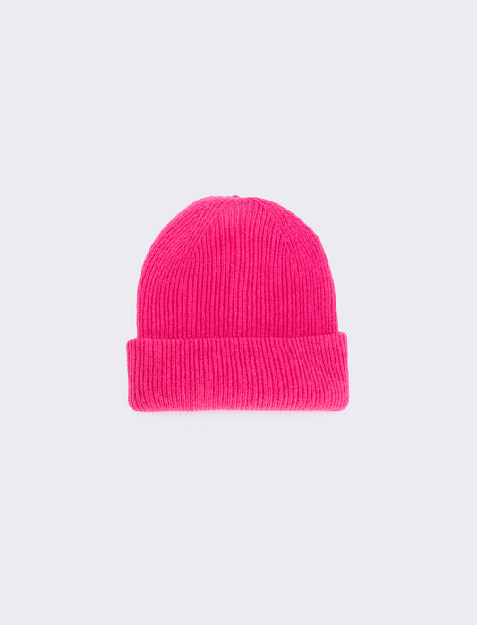 Cappello basic con risvolto - Fuxia