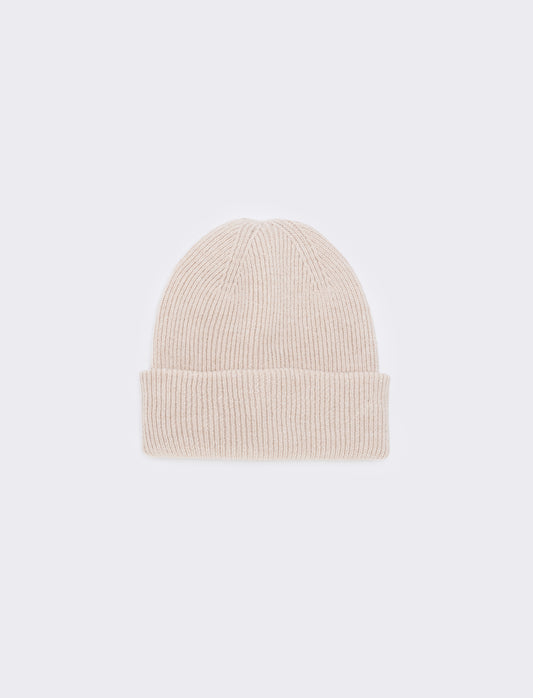 Cappello basic con risvolto - Beige