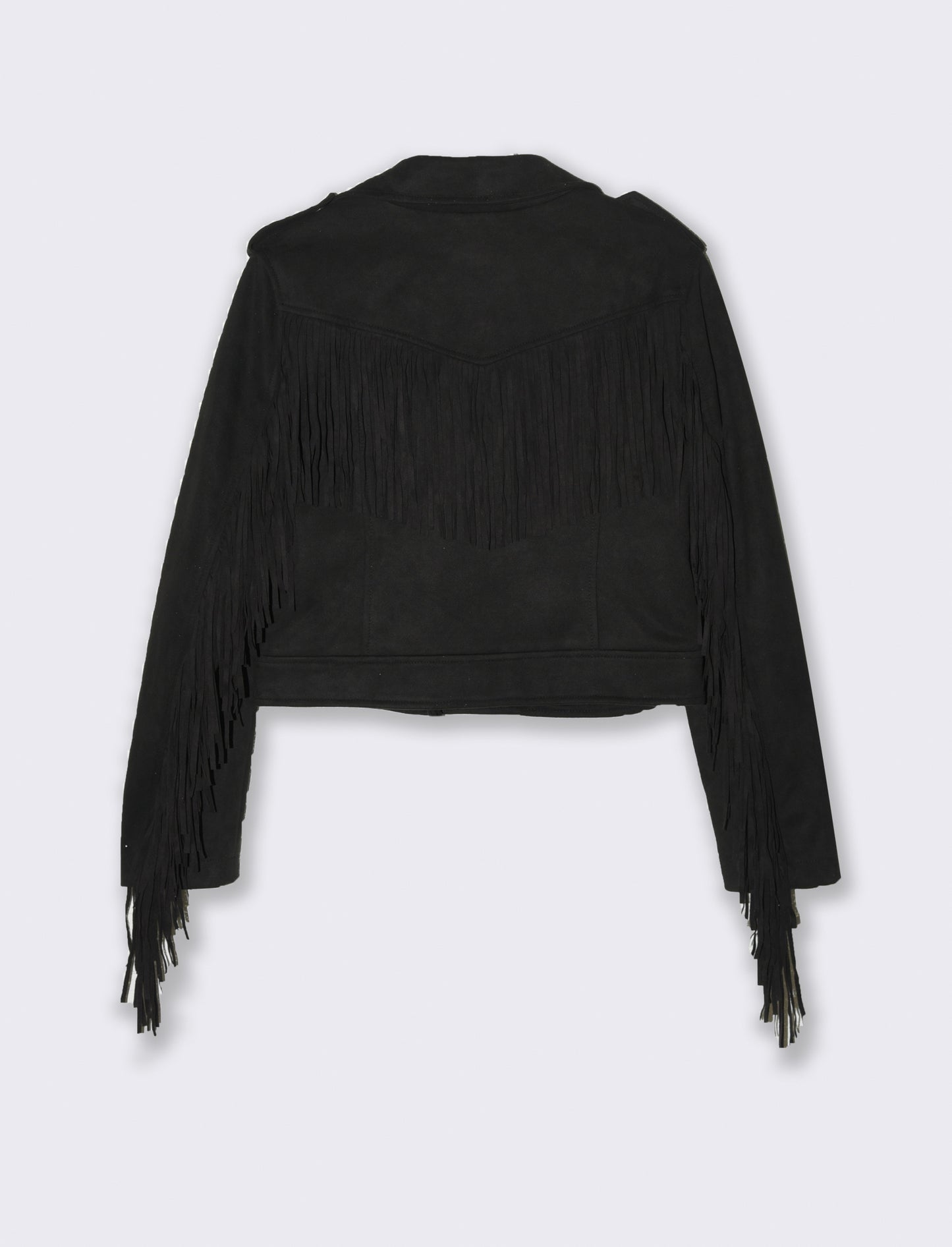 GIACCA CON FRANGE - Nero