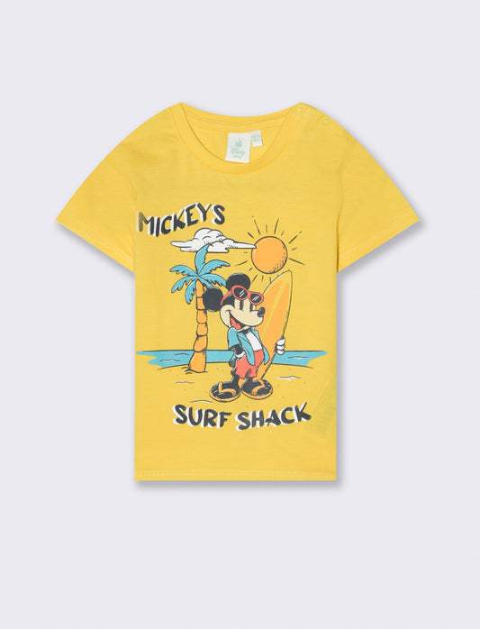 T shirt manica corta Topolino da neonato - Giallo