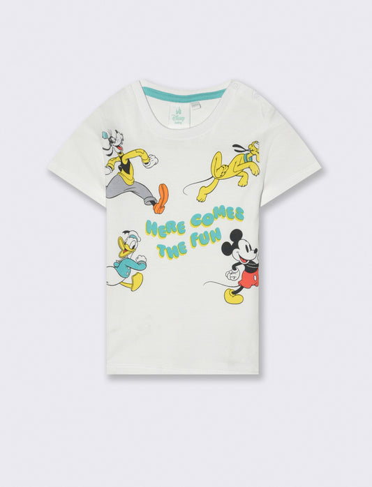 T shirt girocollo con stampa Disney da neonato - Bianco