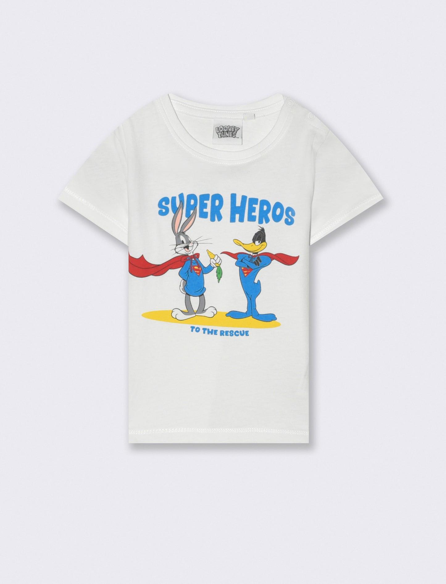 T shirt Looney Tunes super eroi da neonato - Bianco