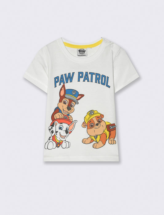 T-shirt girocollo Paw Patrol da neonato - Bianco