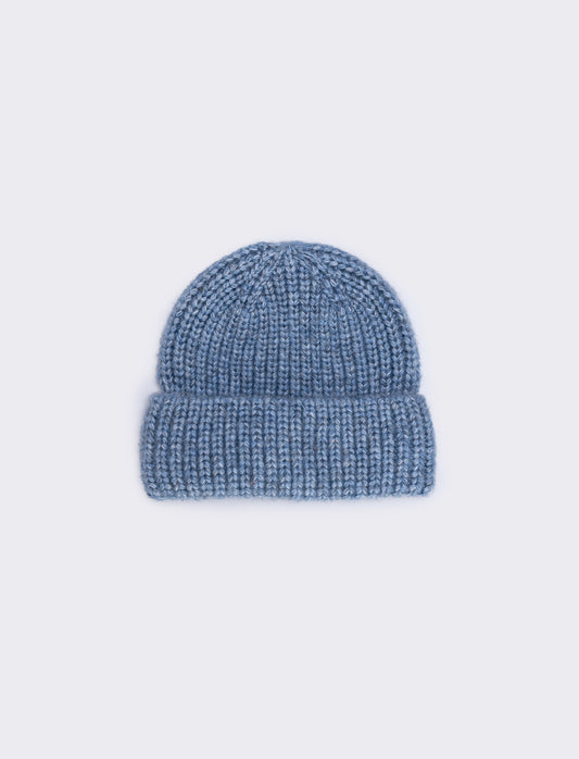 Cuffed hat with wide braid - Blue