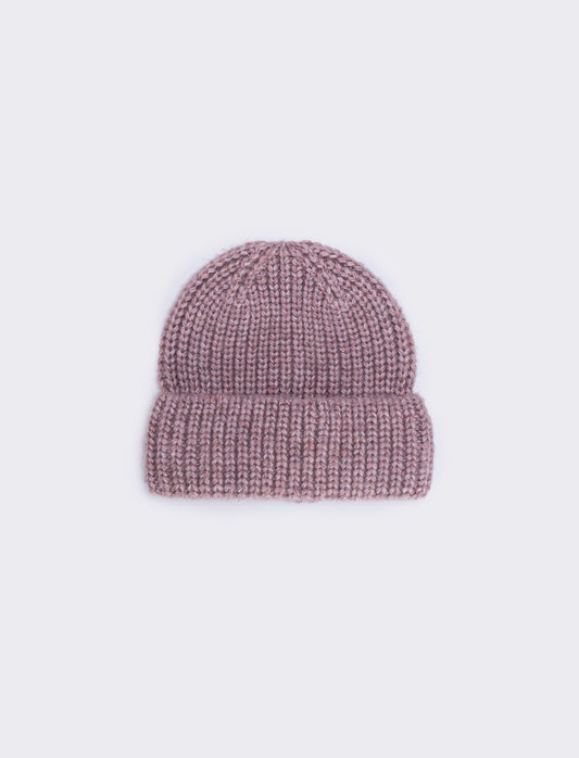 Cuffed hat with wide braid - Pink
