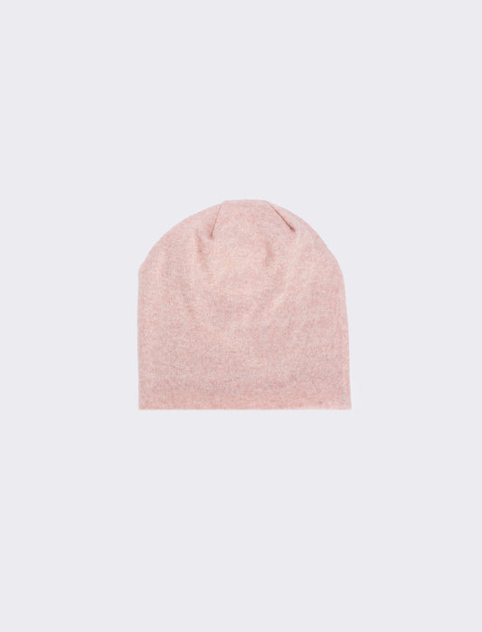 Cuffia melange in maglia - Rosa