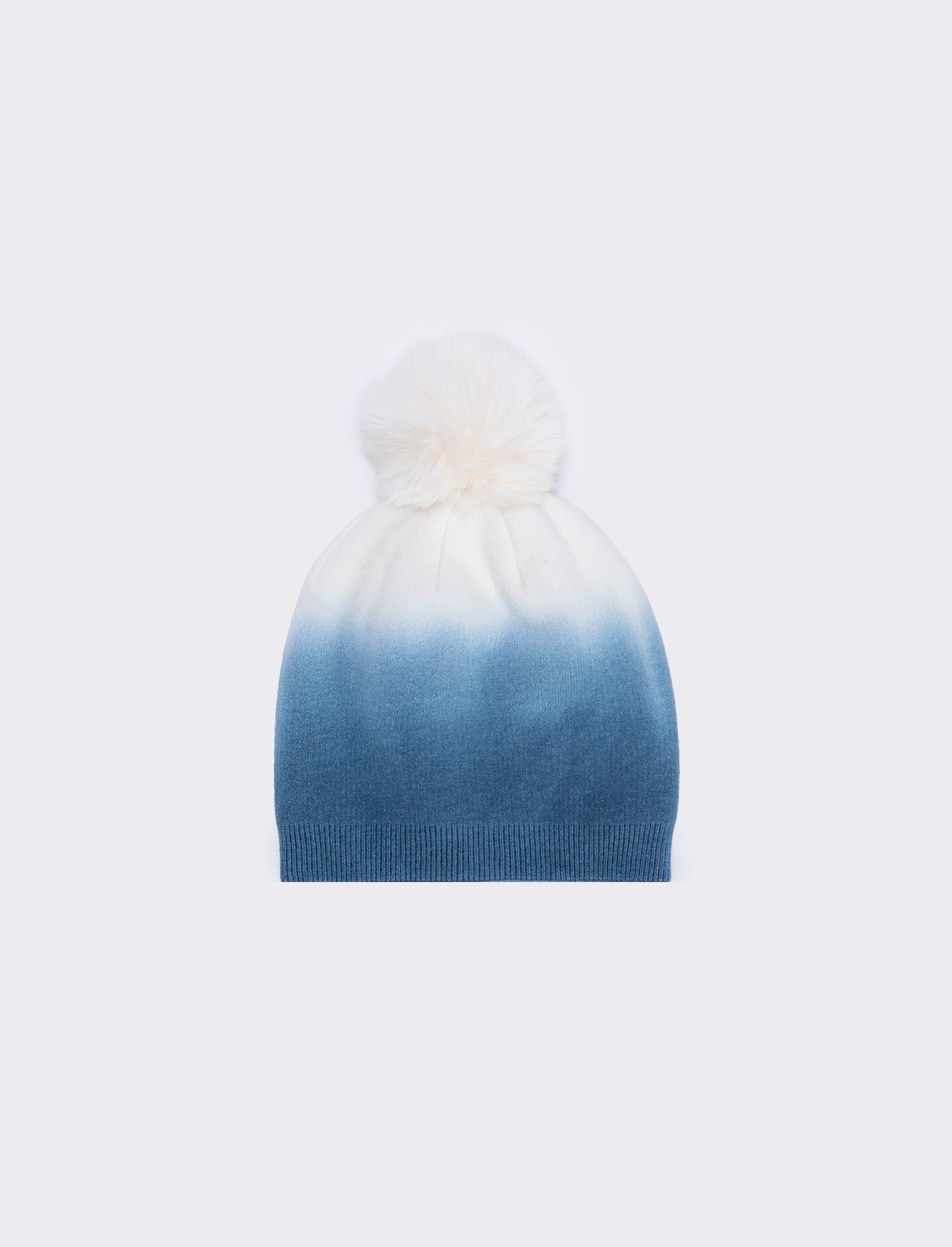 Gradient hat with pom pom for women - Blue