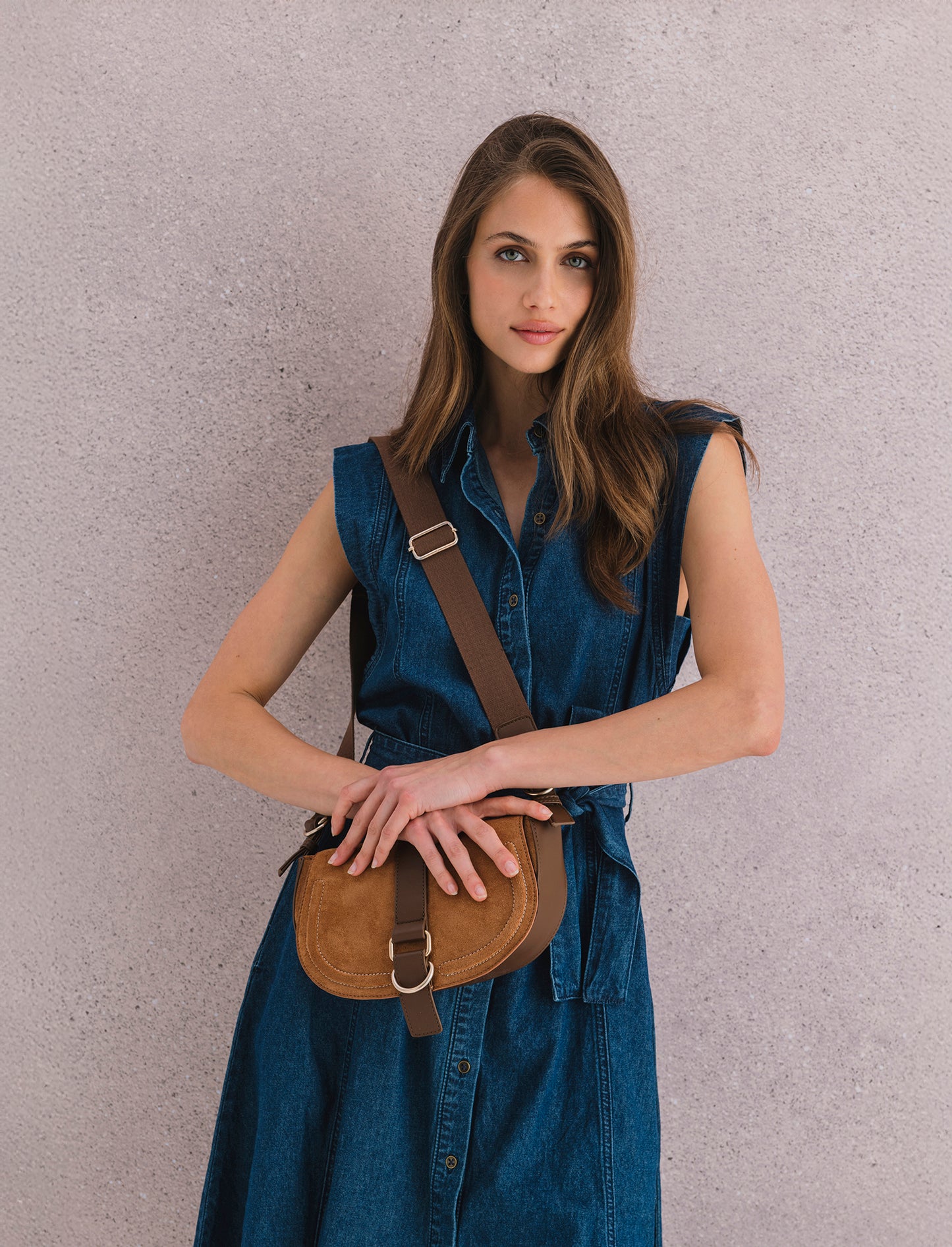 VESTITO CHEMISIER CON CINTURA - Denim