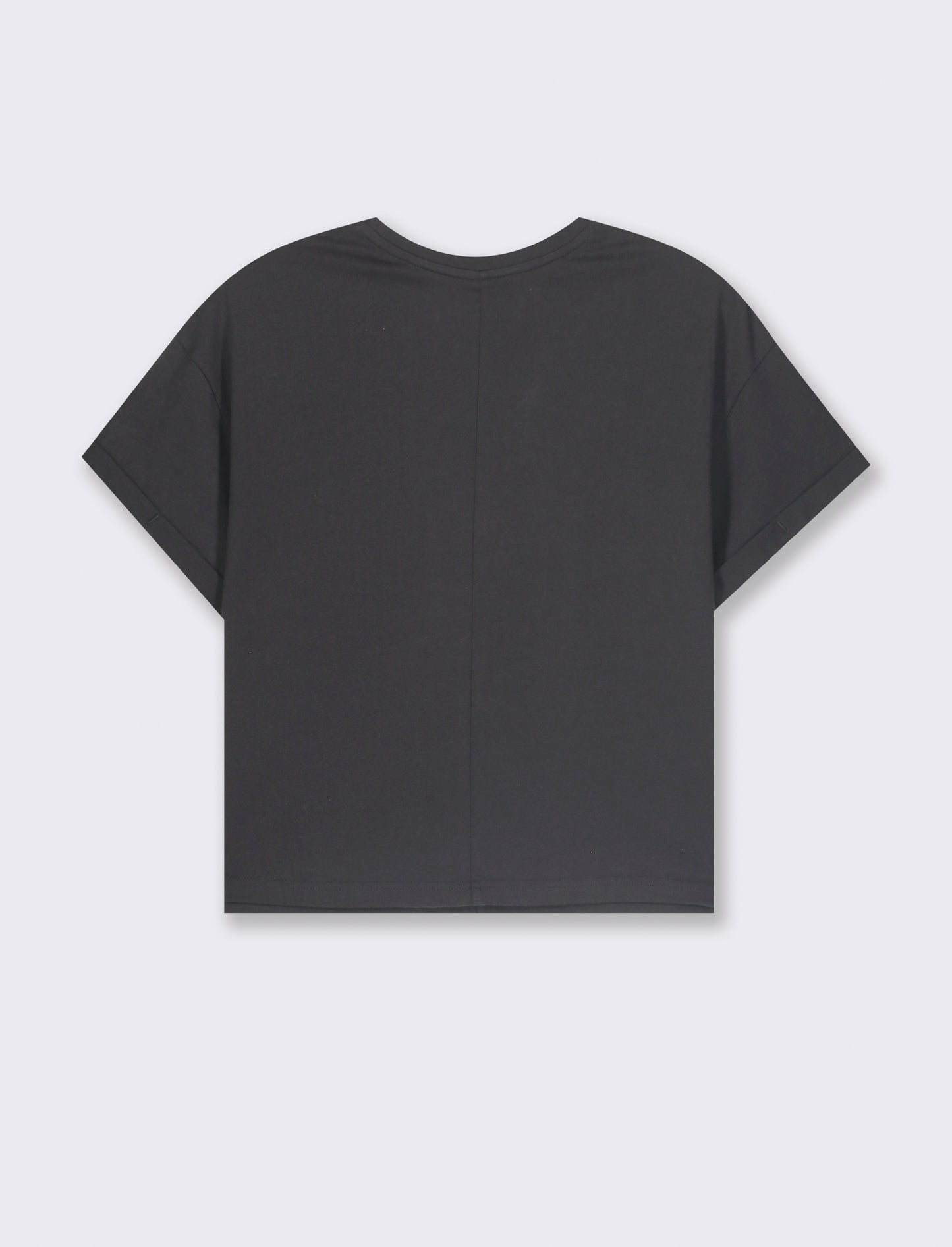 T-SHIRT CON RISVOLTO - Nero