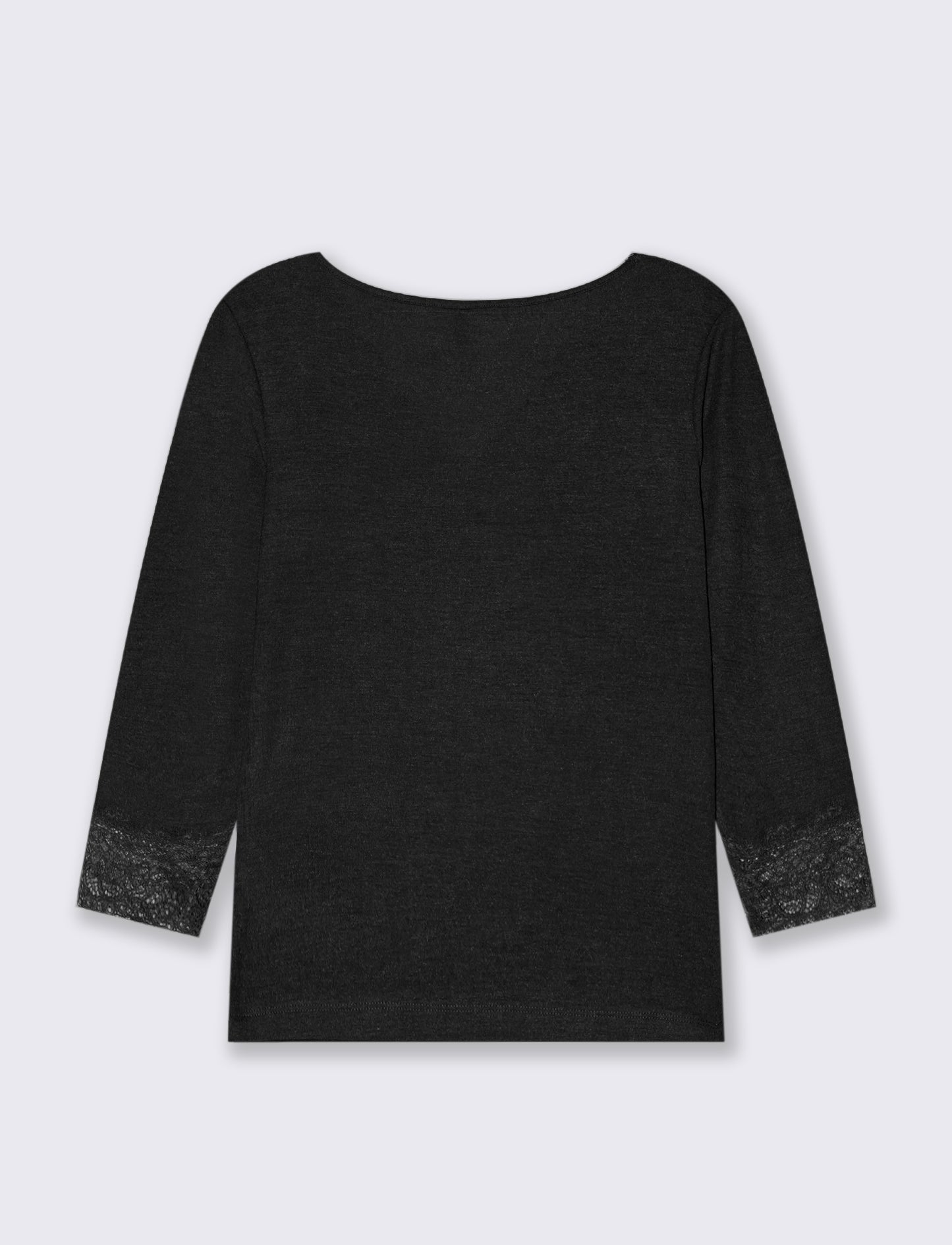 T-SHIRT CON PIZZO - Nero